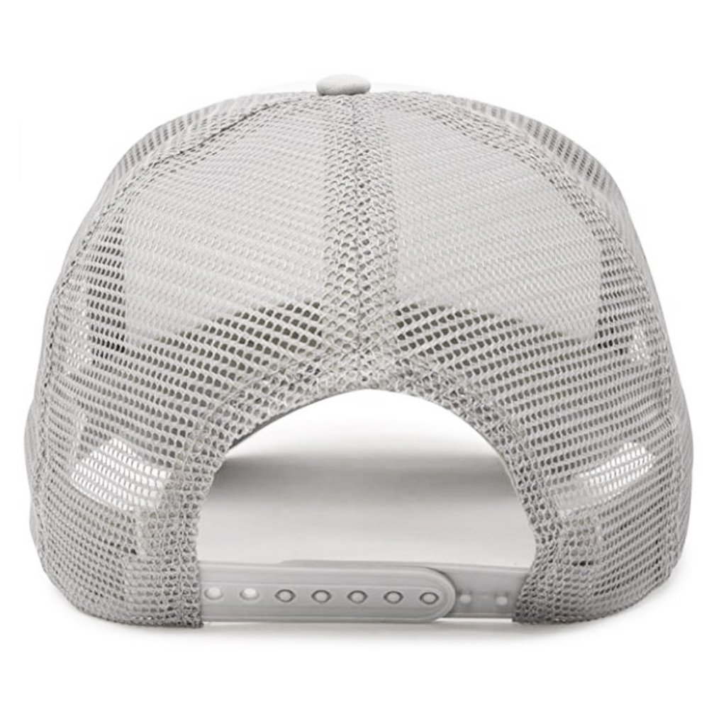 NEW Porsche Motors Silver Wordmark Logo Foam Trucker Mesh Snapback Hat GREY - Picture 2 of 3